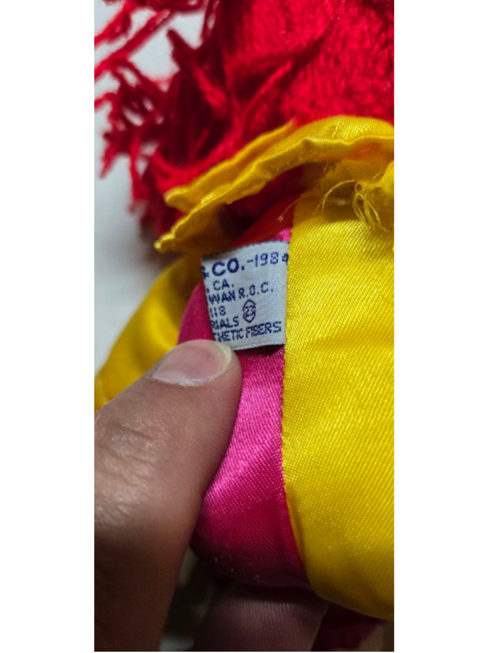 VINTAGE 1984 Dakin Clown Stuffed Plush Red Yellow Pink - Picture 8 of 10